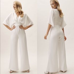 BHLDN x Theia Kenneth White Bridal Jumpsuit